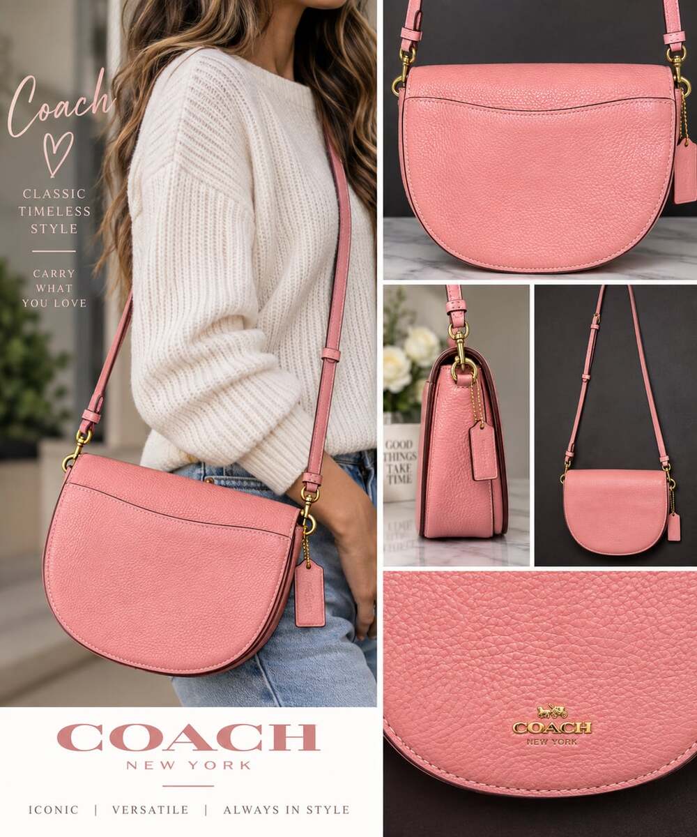 Coach Leather Crossbody Bag - Pink Crossbody Bags, Handbags - CCH130605